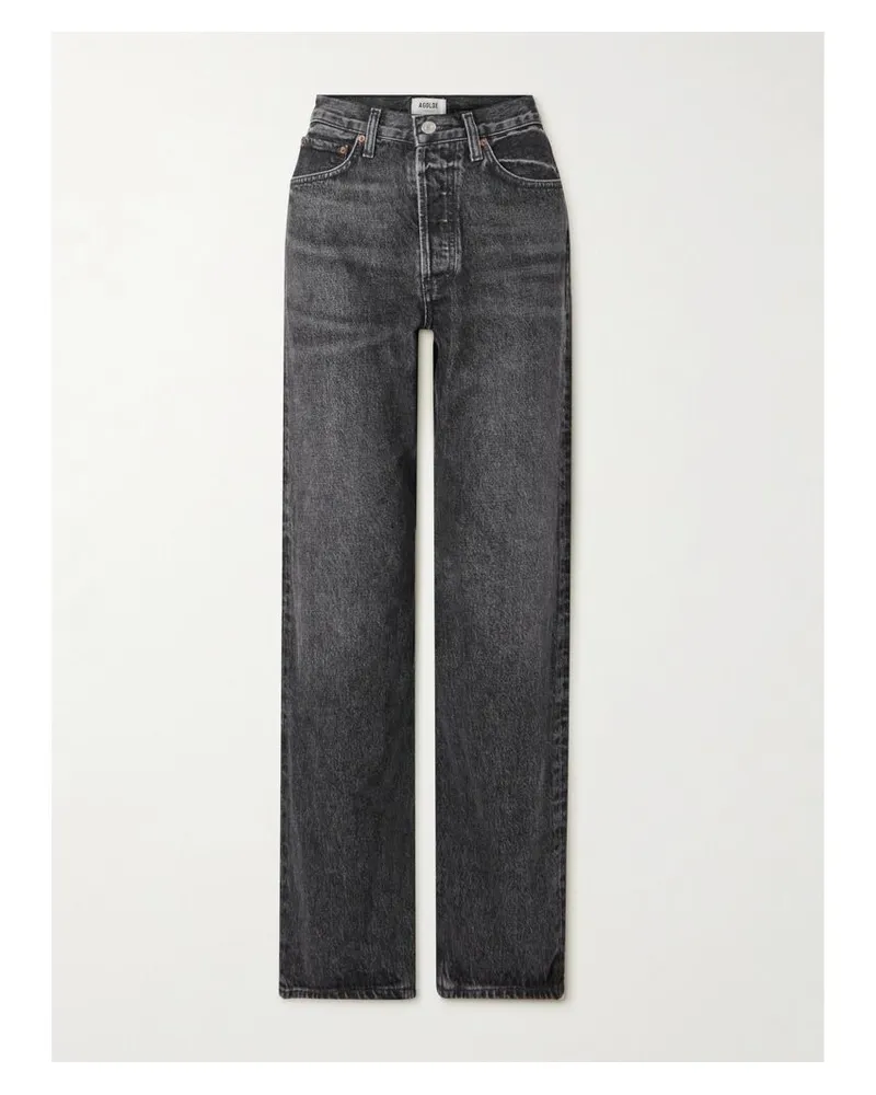 AGOLDE Kelly Halbhohe Jeans Mit Geradem Bein Aus Bio-denim - Schwarz Schwarz
