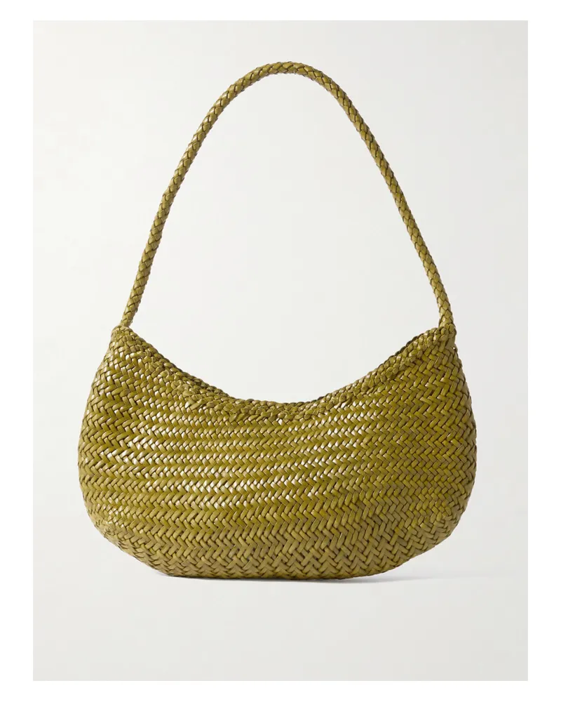 Dragon Diffusion Nova Luna Woven Leather Shoulder Bag - Green Green