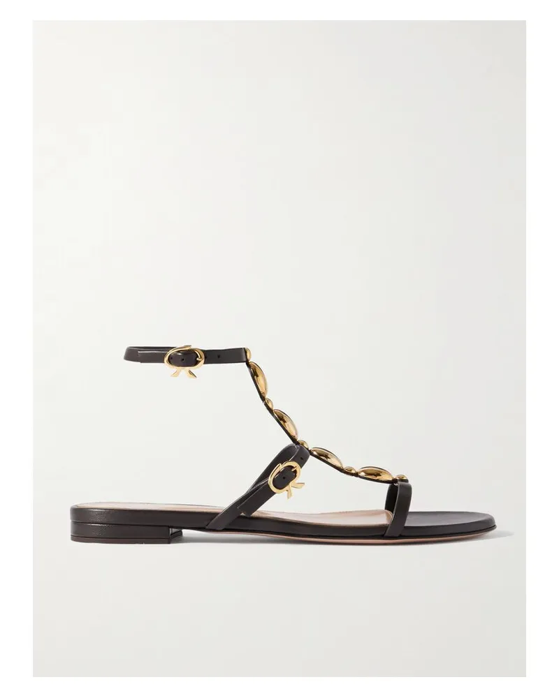 Gianvito Rossi Kalinda Sandalen Aus Leder Mit Verzierung - Braun Braun