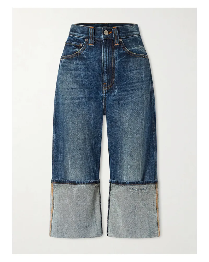 KHAITE Boyle Cropped Low-rise Straight-leg Jeans - Blue Blue
