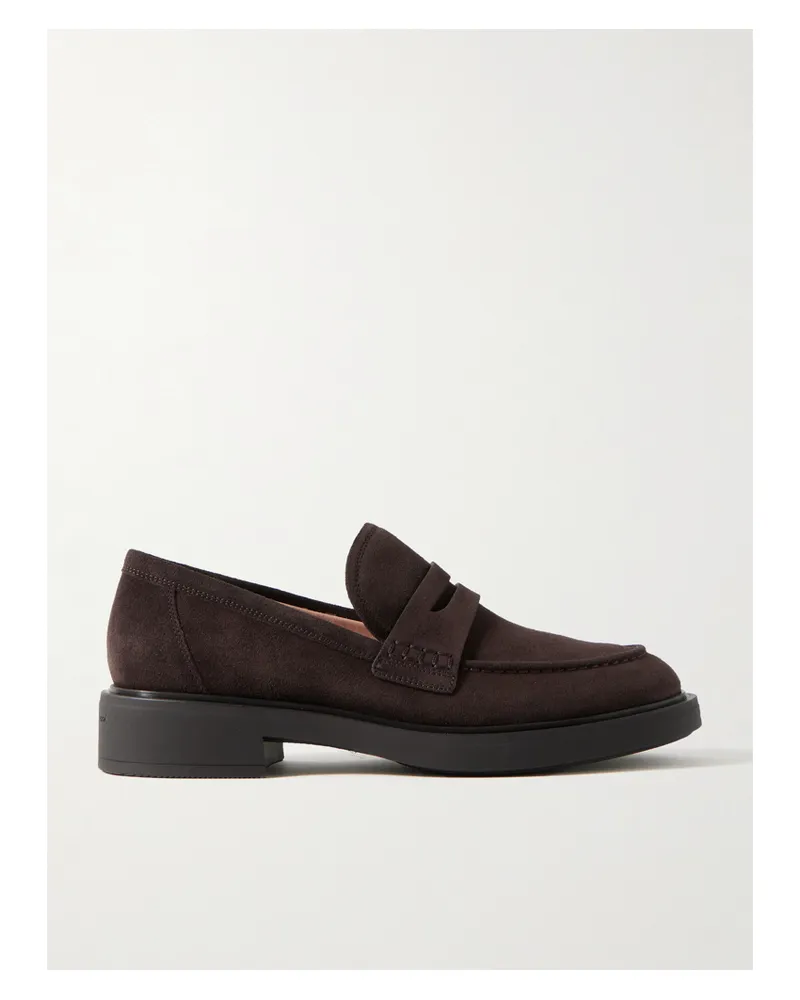 Gianvito Rossi Harris 20 Suede Loafers - Brown Brown