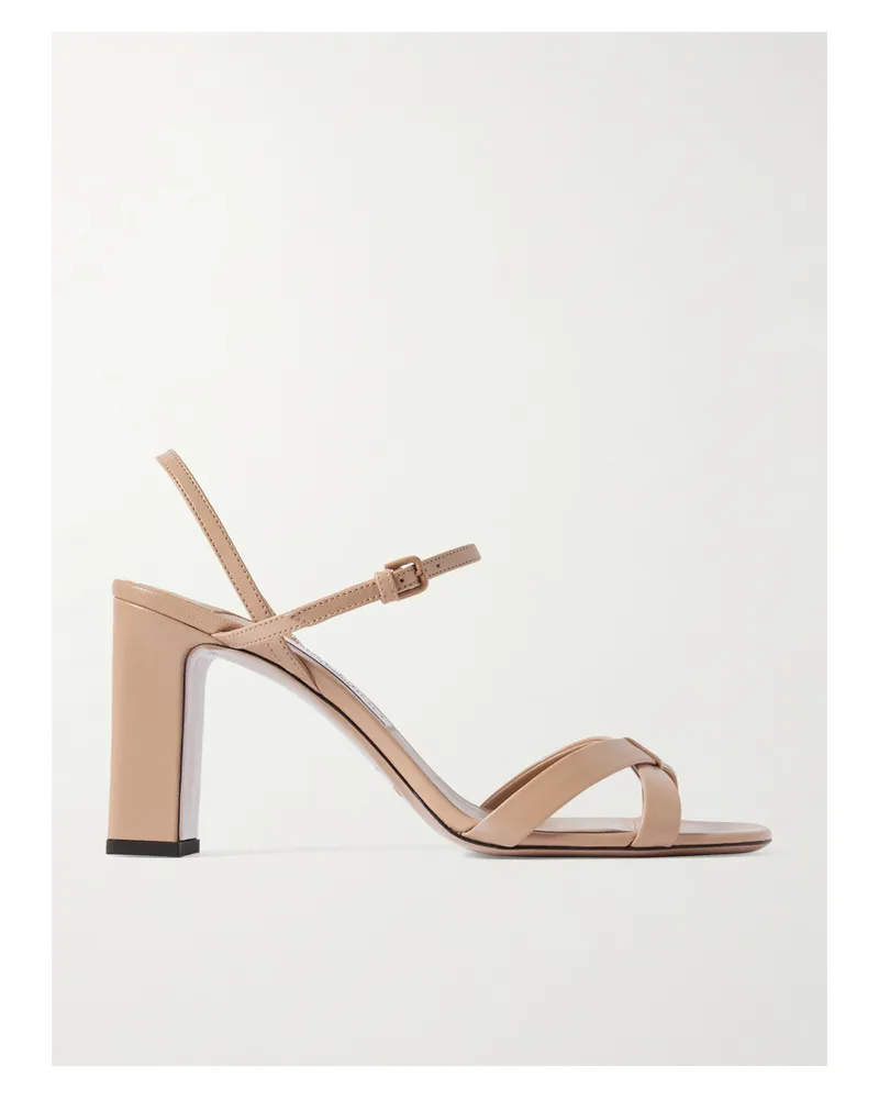 Jimmy Choo Elsy 85 Leather Sandals - Neutrals Neutrals