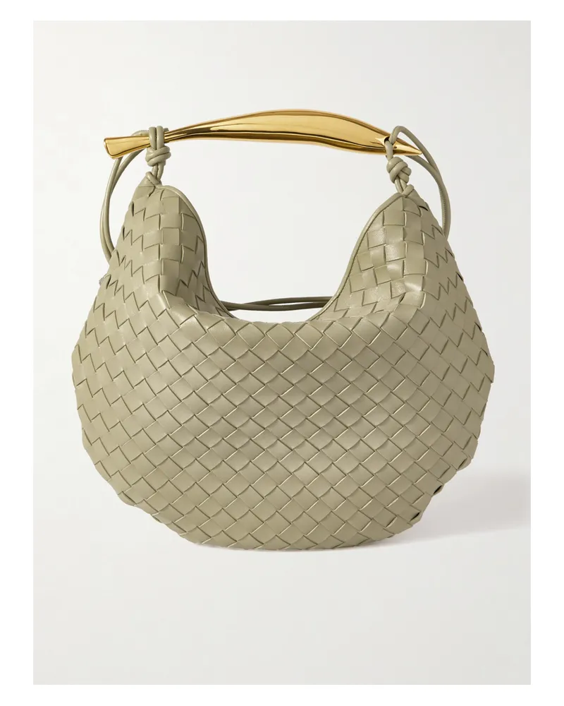 Bottega Veneta Sardine Medium Intrecciato Leather Shoulder Bag - Green Green