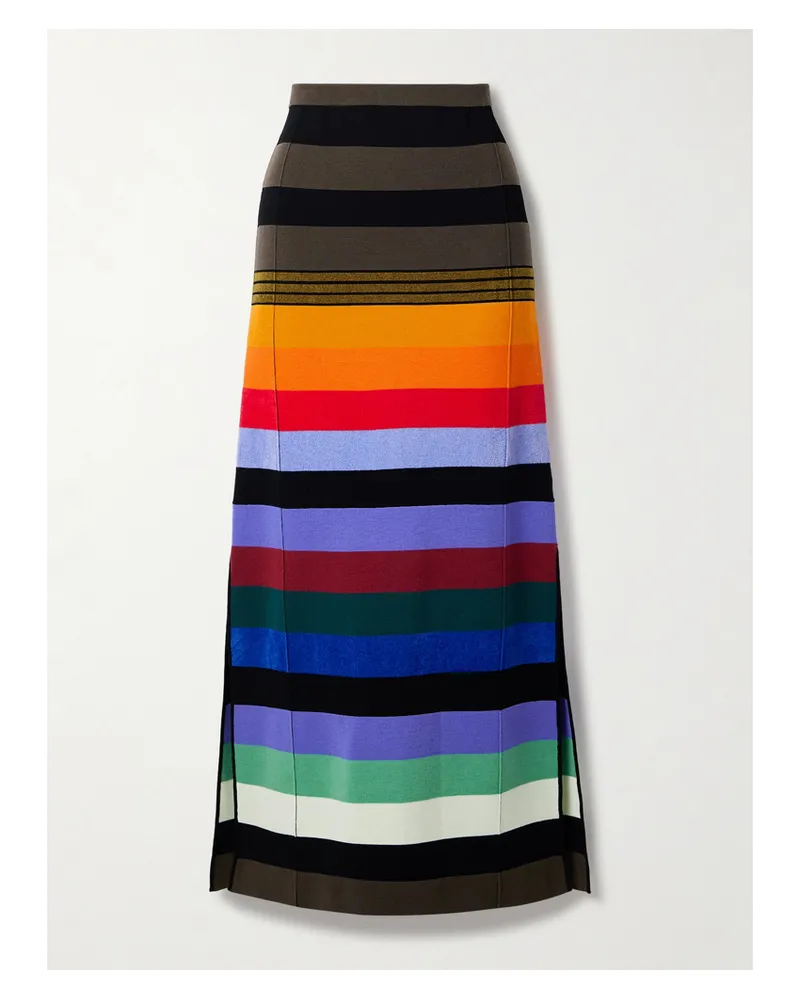 Christopher John Rogers Maxirock Aus Einer Gestreiften Wollmischung - Mehrfarbig Mehrfarbig