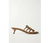 Paula's Ibiza Petal Anagram Leather Sandals - Brown
