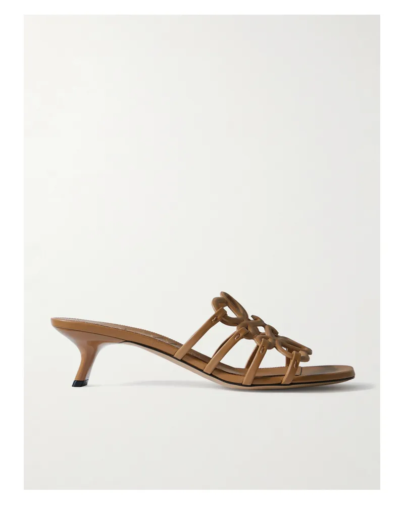 Loewe Paula's Ibiza Petal Anagram Leather Sandals - Brown Brown