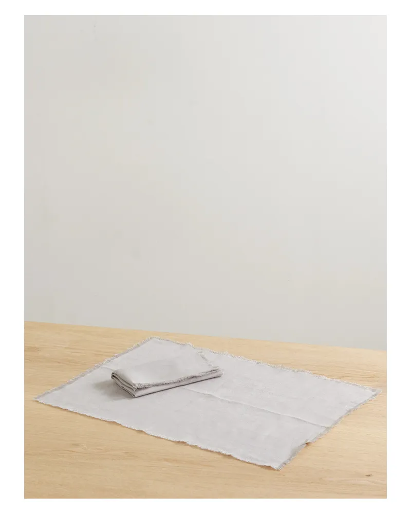 Brunello Cucinelli Platzset Aus Leinen Mit Fransen - Grau Grau