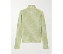 Stehkragenpullover Aus Jacquard-strick - Grün