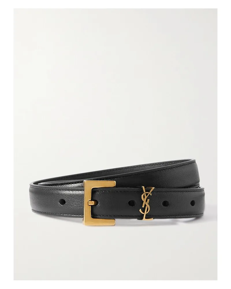 Saint Laurent Gürtel Aus Leder - Schwarz Schwarz
