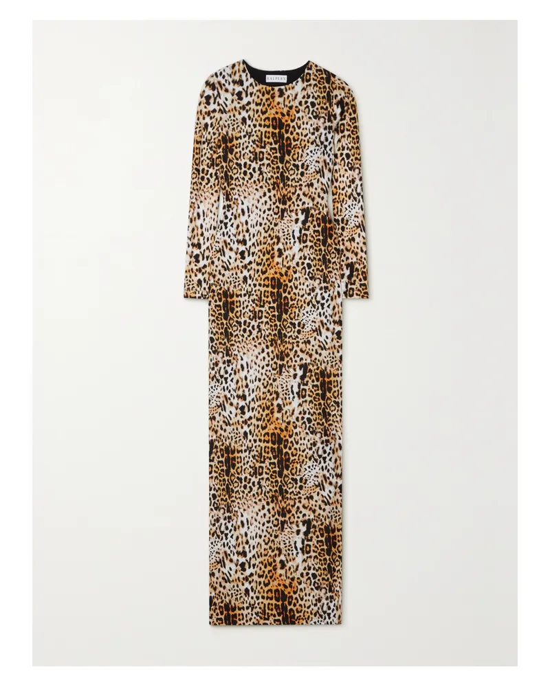HALPERN Maxikleid Aus Stretch-jersey Mit Leopardenprint Und Freier Rückenpartie - Animal-Print Animal-print