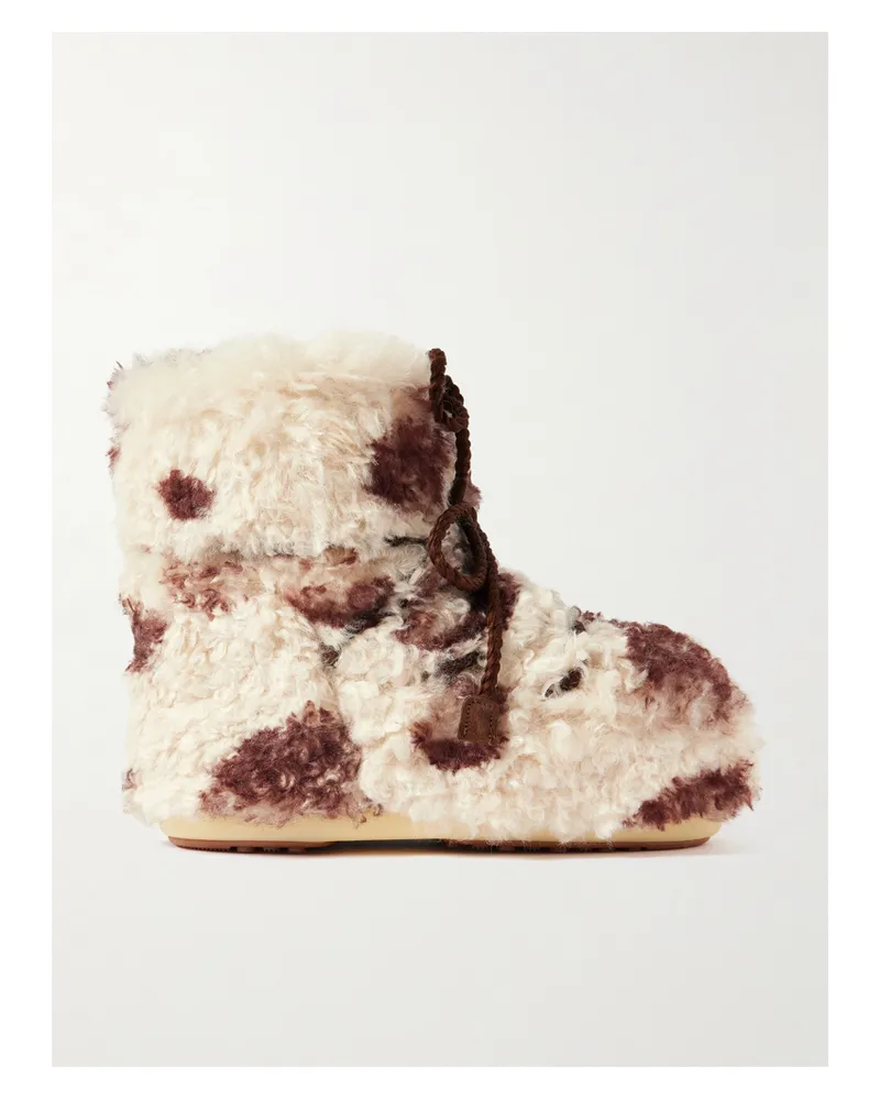 Moon Boot Icon Low Schneestiefel Aus Fleece Mit Kuhprint - Animal-Print Animal-print