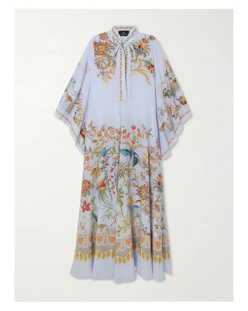 Etro Pussy-bow Printed Silk Maxi Dress - Multi Multi