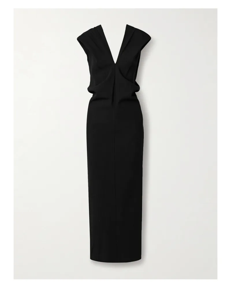 KHAITE Ima Maxikleid Aus Grain De Poudre Aus Einer Wollmischung - Schwarz Schwarz