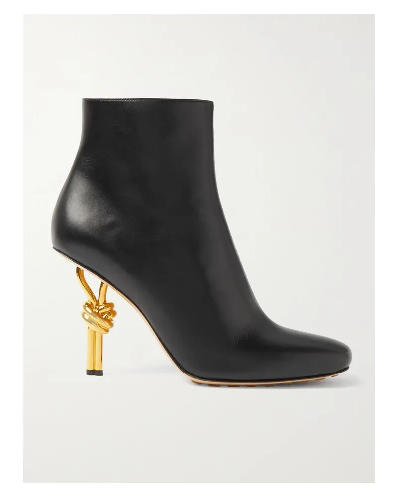 Bottega Veneta Knot Ankle Boots Aus Leder - Schwarz Schwarz