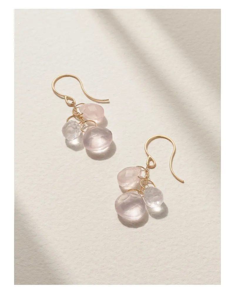 Melissa Joy Manning Ohrringe Aus Recyceltem 14 Karat Gold Mit Rosenquarzen Gold