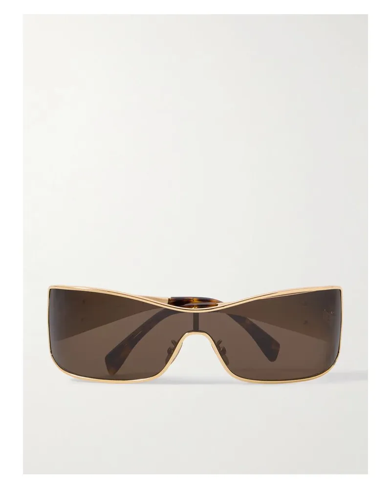 Celine Goldfarbene Sonnenbrille Mit Eckigem Rahmen Gold