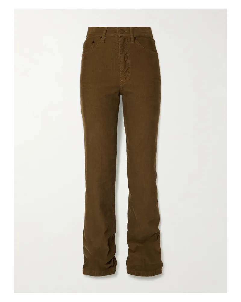 Saint Laurent Clyde Verkürzte Hose Mit Schmalem Bein Aus Baumwollcord - Grün Grün