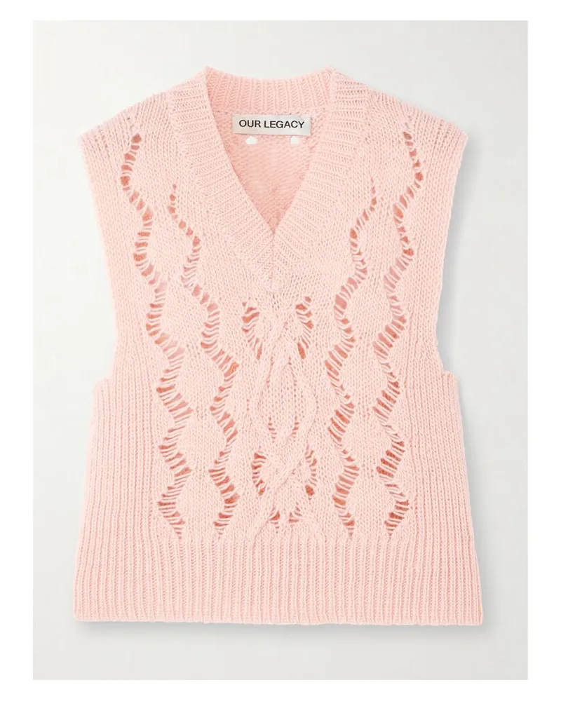 Our Legacy Michigan Pullunder Aus Wolle In Lochstrick - Pink Pink