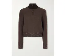 Distressed Wool-blend Sweater - Brown