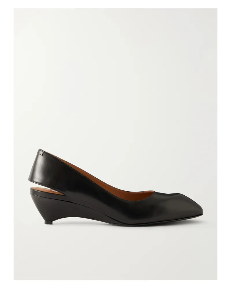 Jil Sander Leather Slingback Pumps - Black Black