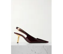 Lee Patent-leather Slingback Pumps - Brown