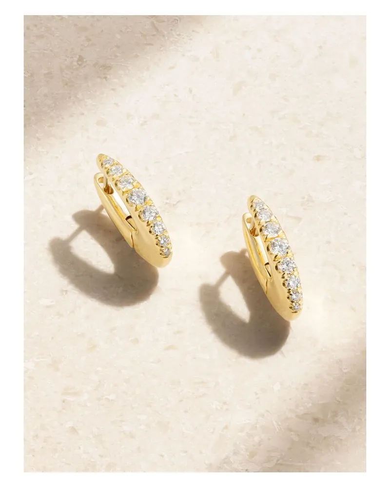 Melissa Kaye Lulu Kleine Creolen Aus 18 Karat Gold Mit Diamanten Gold