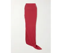 Moncler Appliquéd Cotton-jersey Maxi Skirt - Red