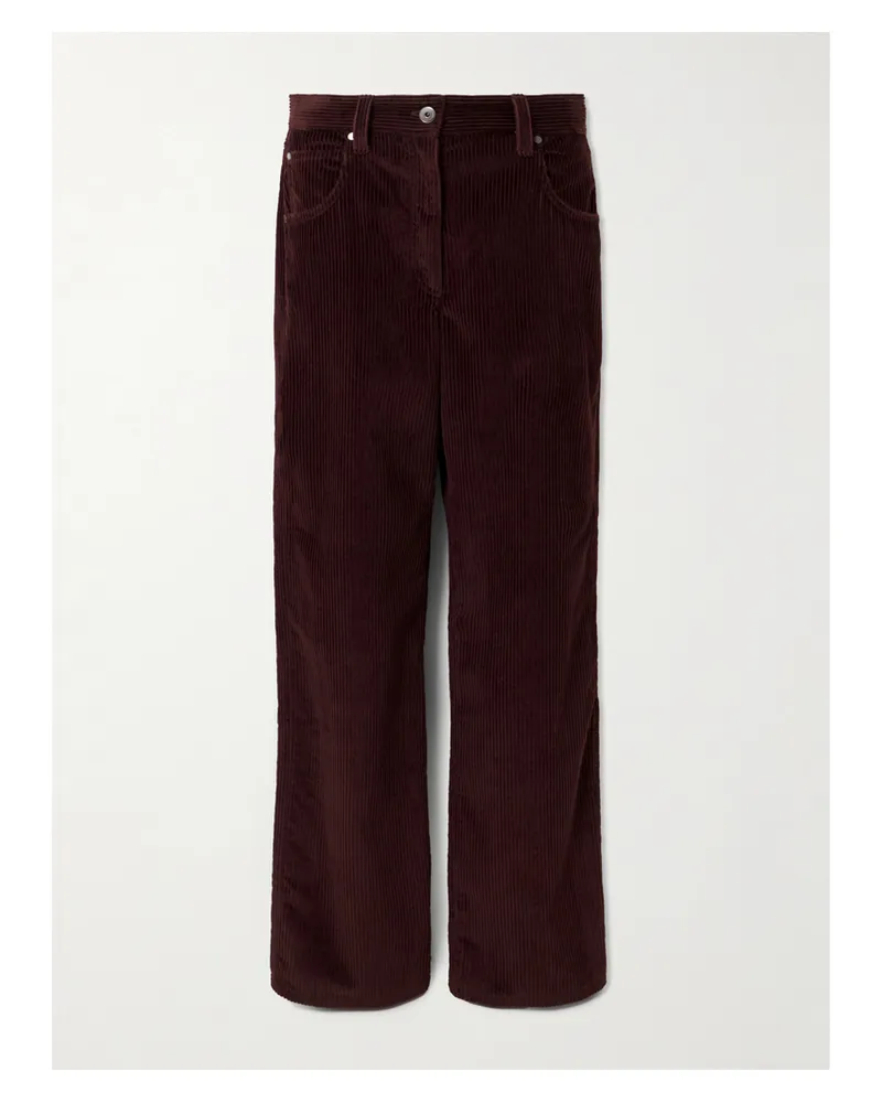 Brunello Cucinelli Hose Mit Geradem Bein Aus Baumwollcord - Burgunder Burgunder