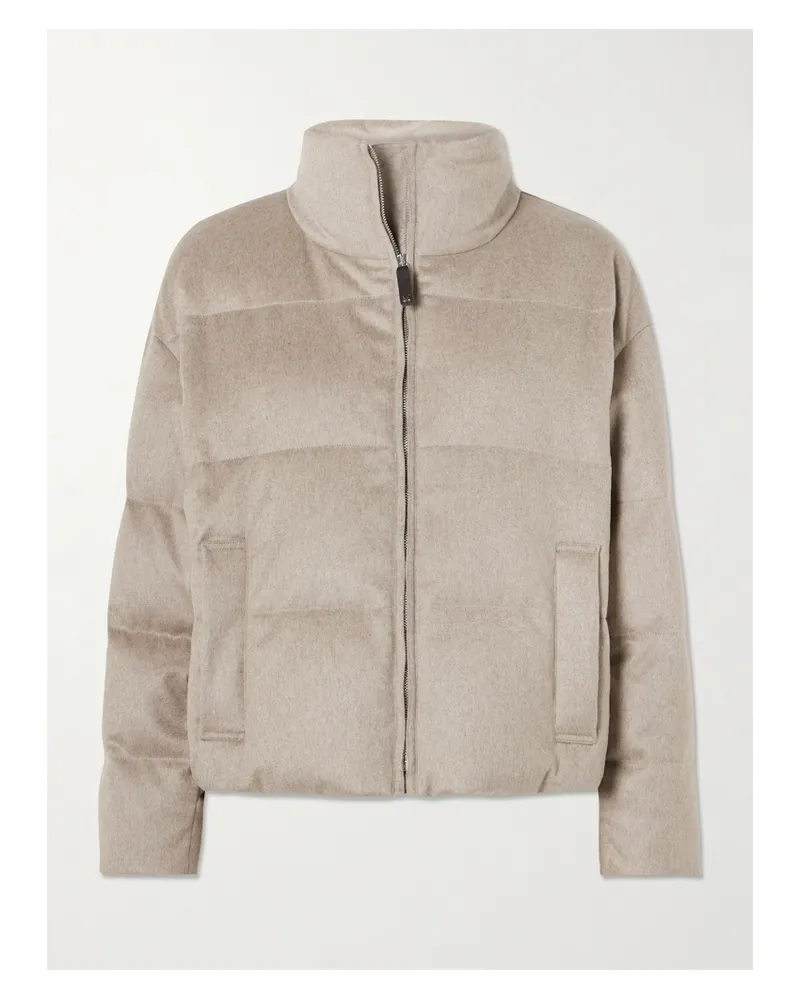 Max Mara Wattierte Stepp-daunenjacke Aus Gebürstetem Kaschmir - Neutral Neutral