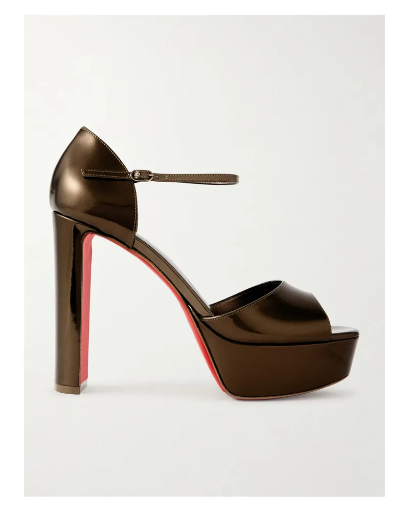 Christian Louboutin Sandaloo 130 Plateausandalen Aus Leder Mit Spiegeleffekt - Metallic Metallic