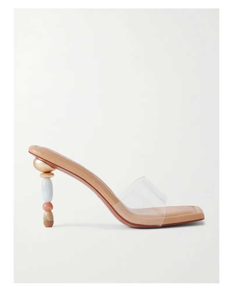 Cult Gaia Mahina Pvc Mules - Neutrals Neutrals