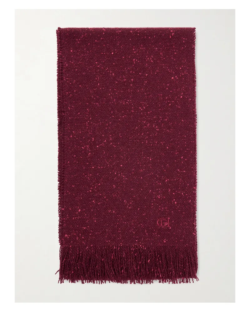 Gabriela Hearst Illumina Fringed Wool And Cashmere-blend Scarf - Burgundy Burgundy