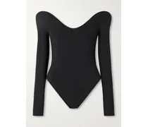 Open-back Padded Jersey Bodysuit - Black