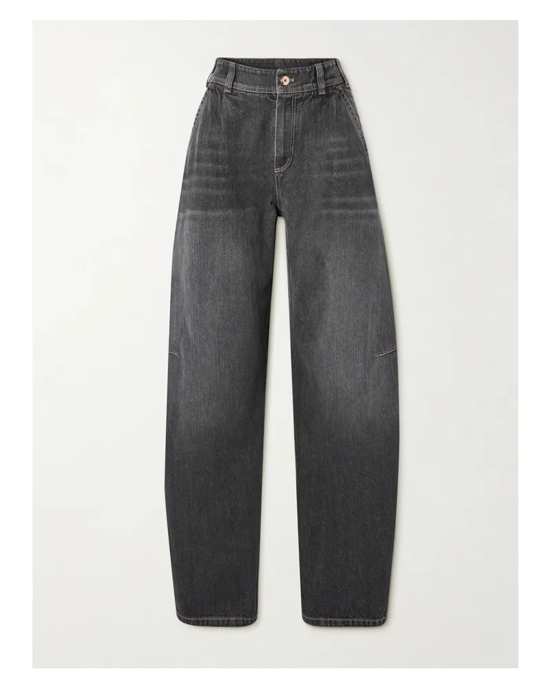 Brunello Cucinelli Boyfriend-jeans mit Falten Blau