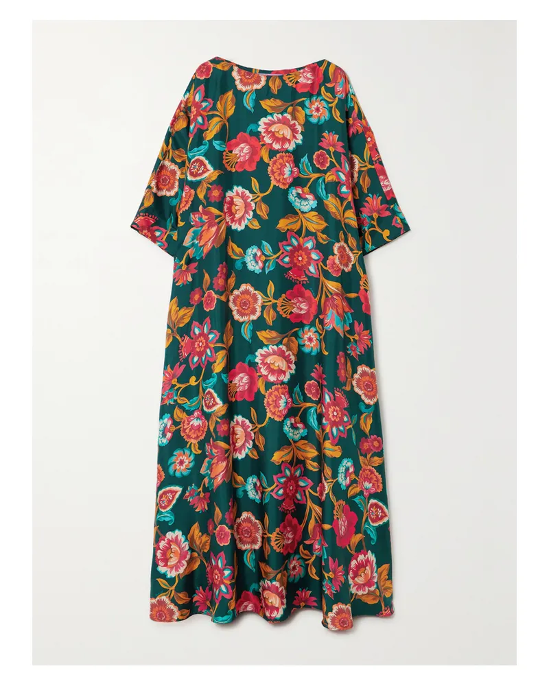La DoubleJ Muumuu Maxikleid Aus Seiden-twill Mit Blumenprint - Mehrfarbig Mehrfarbig