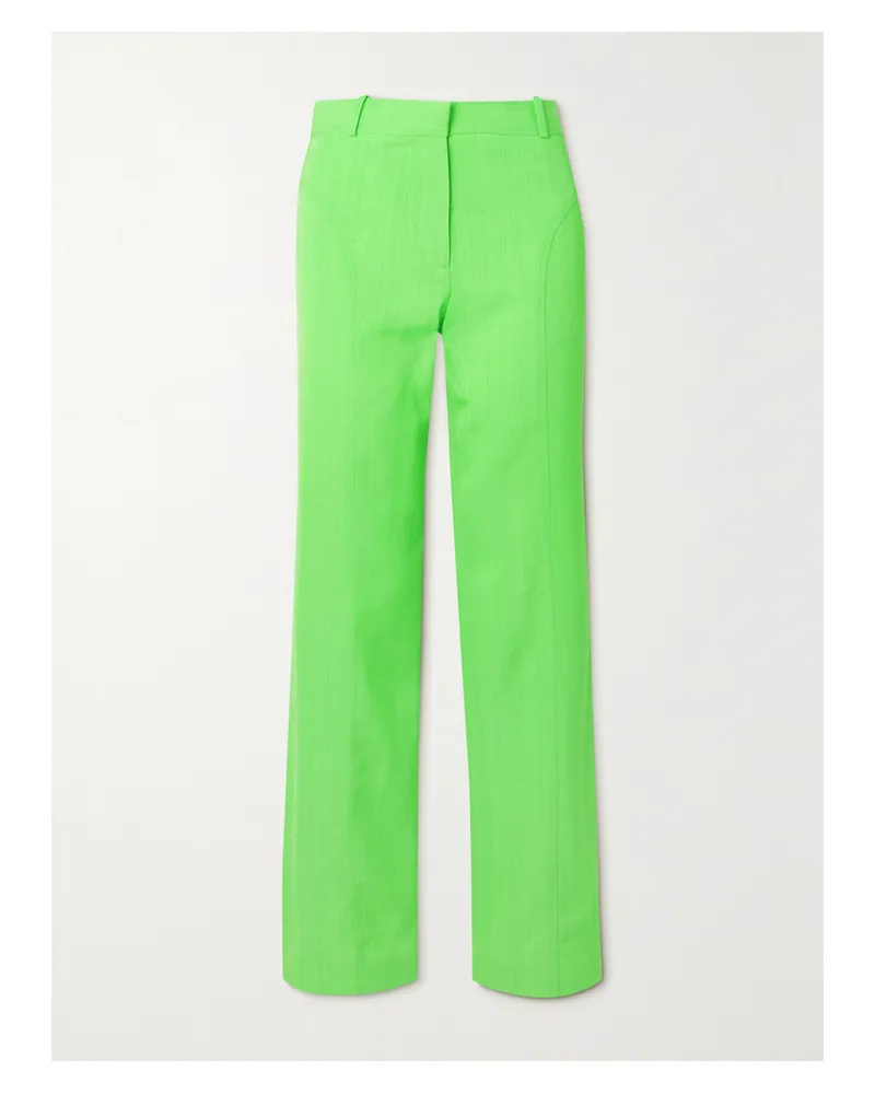 Jacquemus Meloia Hose Mit Geradem Bein Aus Neonfarbenem Canvas - Grün Grün