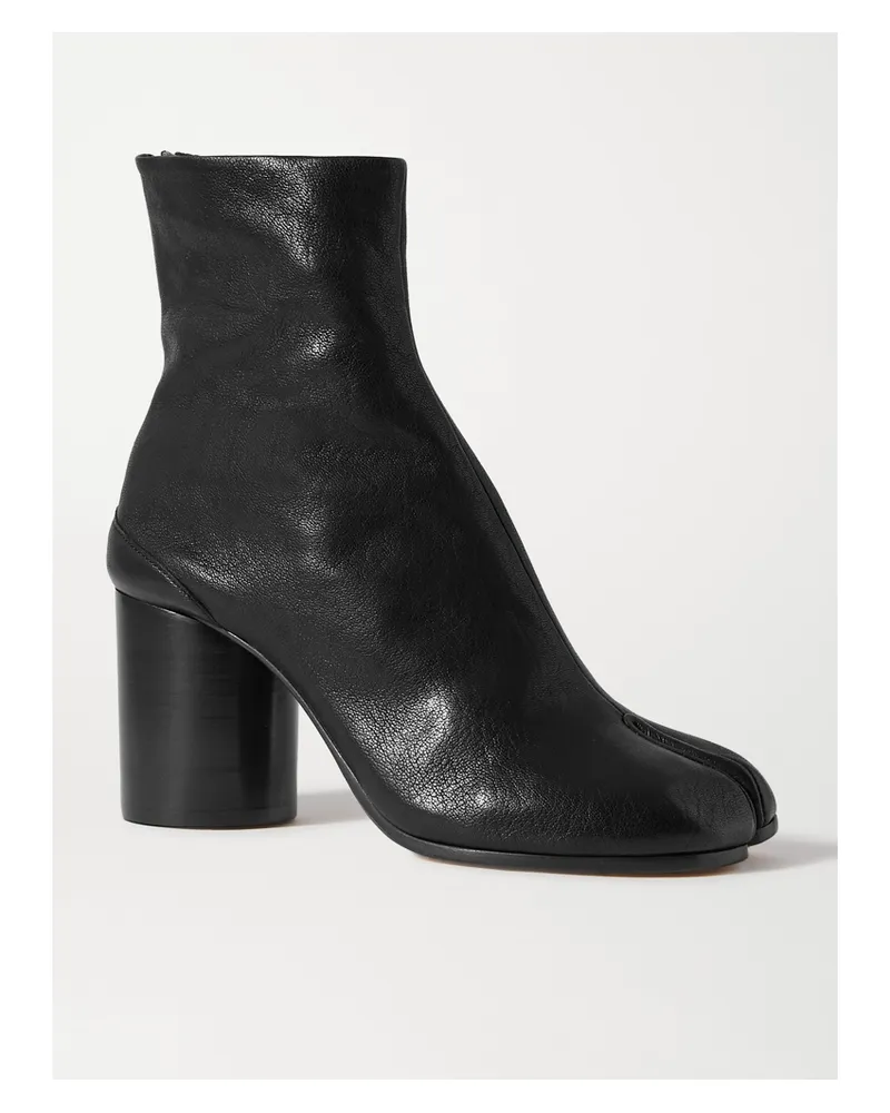 Maison Margiela Tabi Split-toe Leather Ankle Boots - Black Black