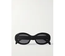 Triomphe Oval-frame Acetate Sunglasses - Black