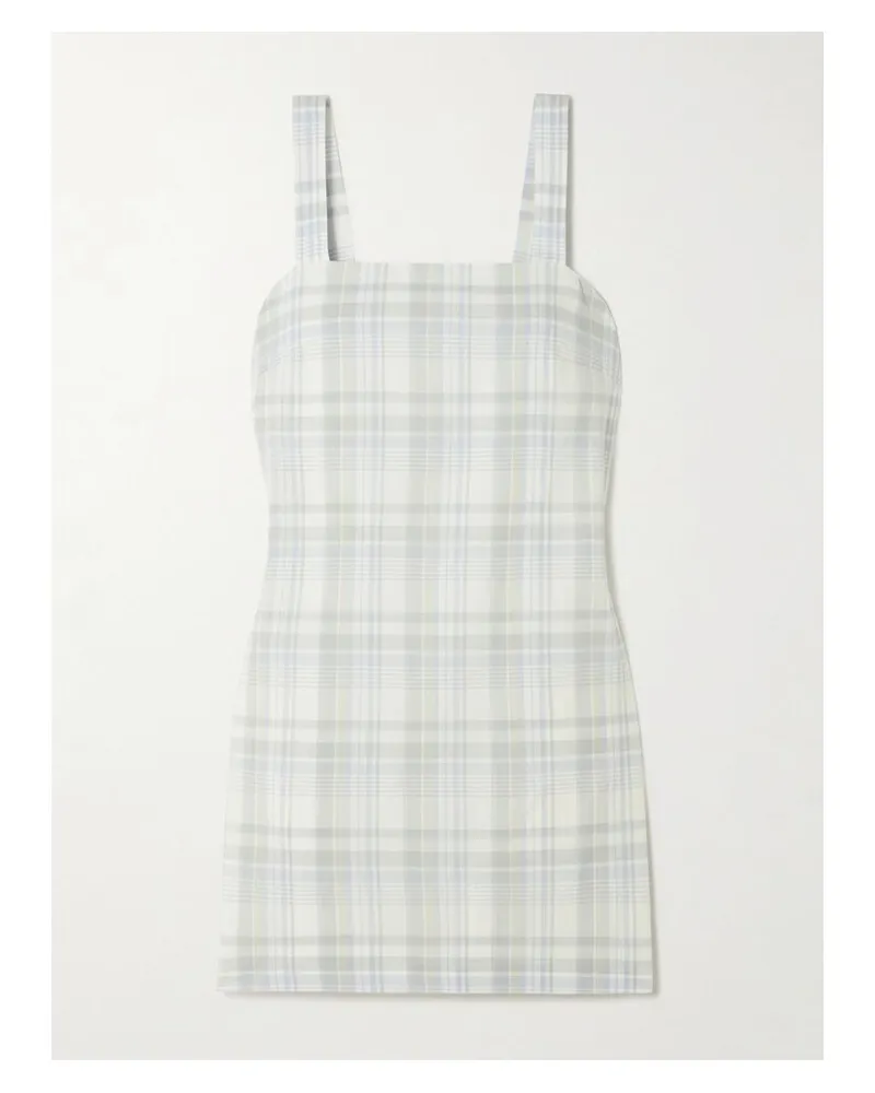 Theory Minikleid Aus Einer Karierten Baumwoll-leinenmischung - Mehrfarbig Mehrfarbig