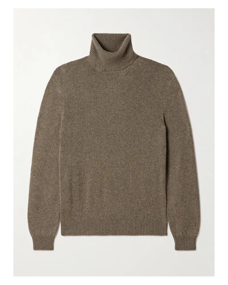 Loro Piana Fobello Rollkragenpullover aus Kaschmir Grün