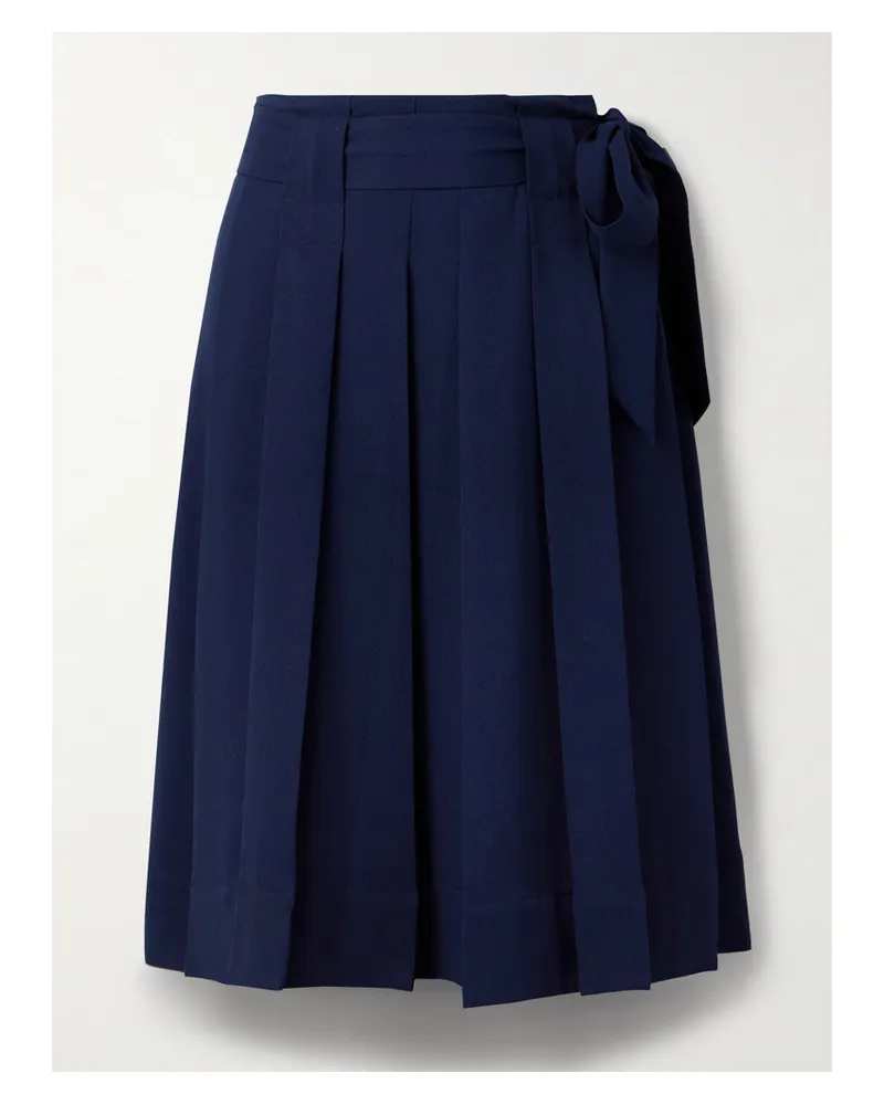 Proenza Schouler Jess Rock Aus Crêpe Mit Falten Und Bindegürtel - Blau Blau