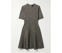 4g Minikleid Aus Jacquard-strick Mit Stretch-anteil - Grau