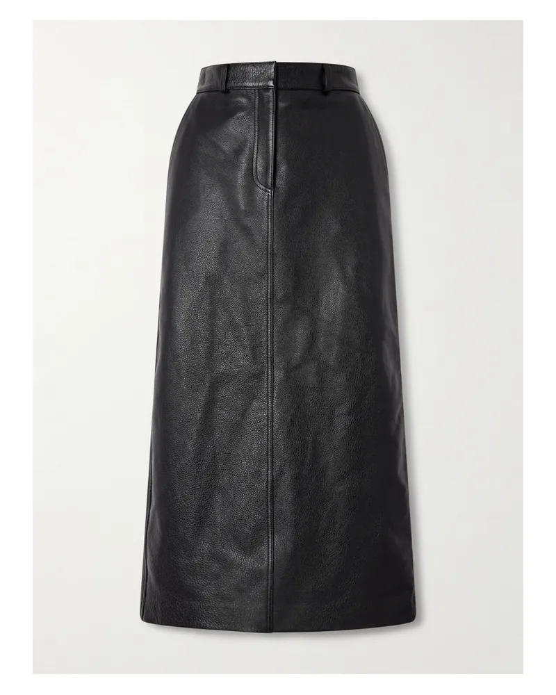 Totême Textured-leather Maxi Skirt - Black Black