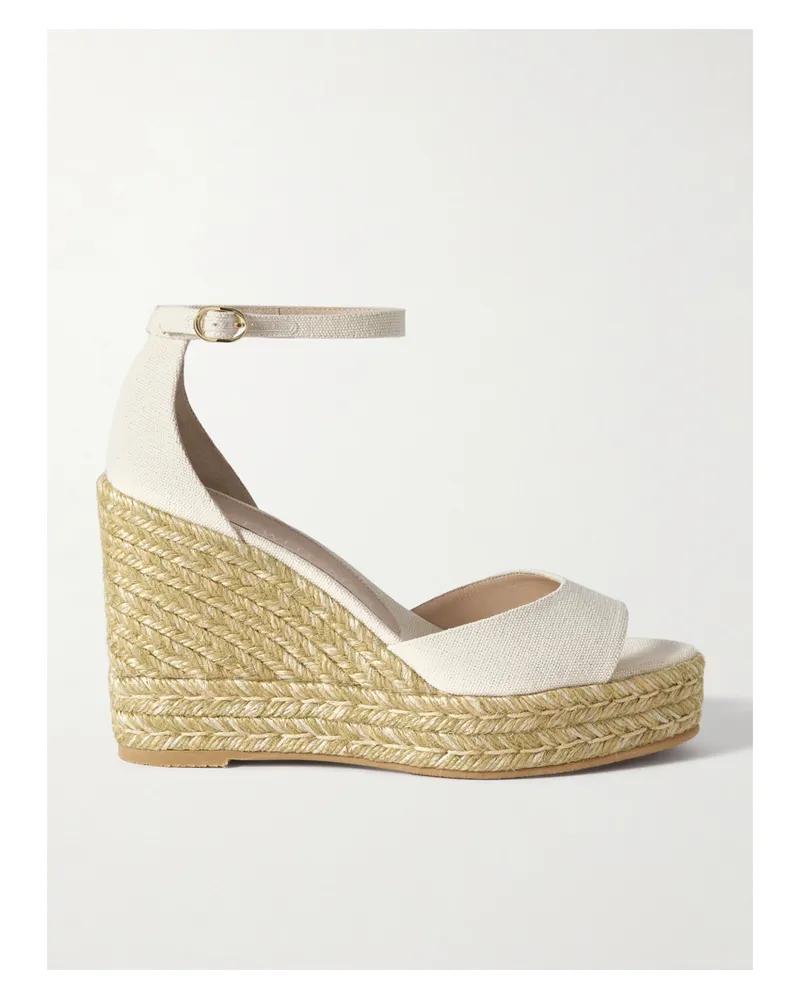 Stuart Weitzman Espadrille-wedges Aus Leinen - Creme Creme