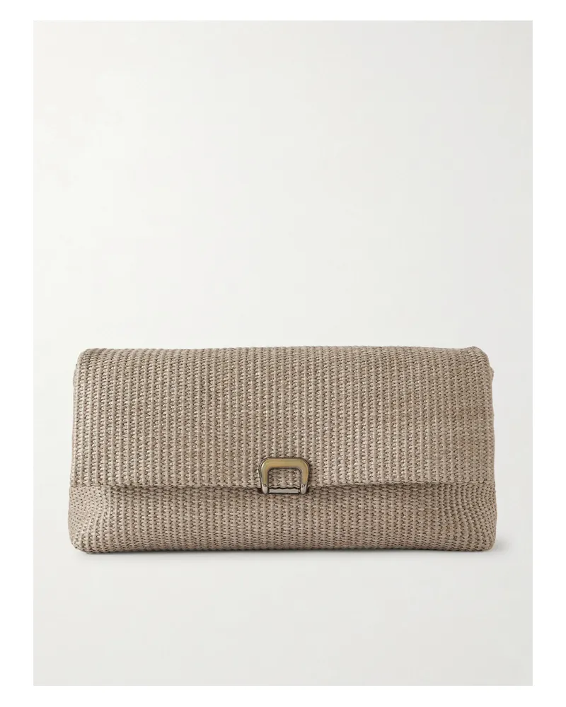 Brunello Cucinelli Puffy Raffia Clutch - Neutrals Neutrals