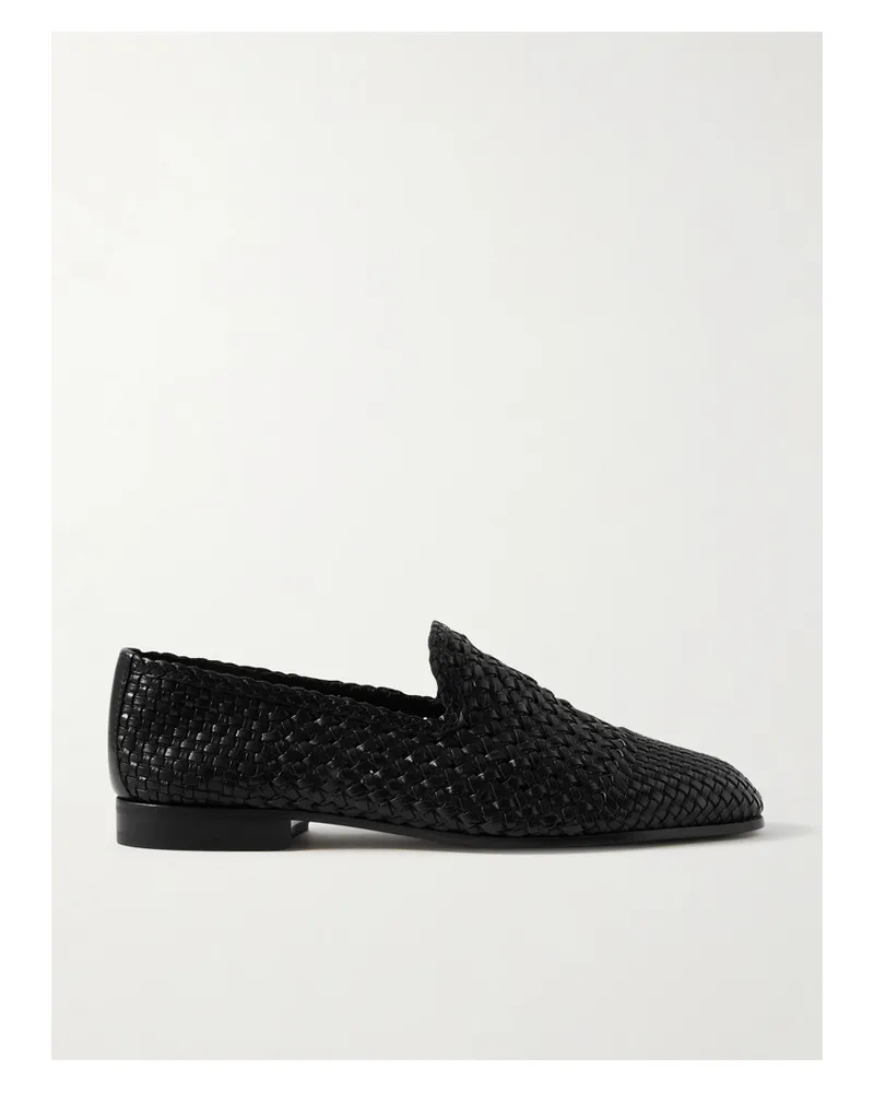 The Row Davis Loafers Aus Geflochtenem Leder - Schwarz Schwarz