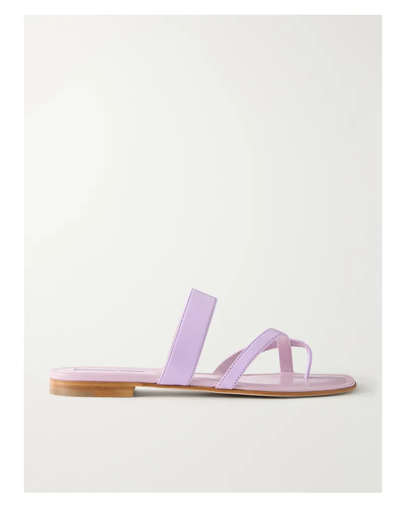 Manolo Blahnik Susa Leather Sandals - Purple Purple