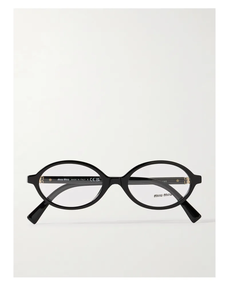 Miu Miu Brille Mit Ovalem Rahmen Aus Azetat - Schwarz Schwarz