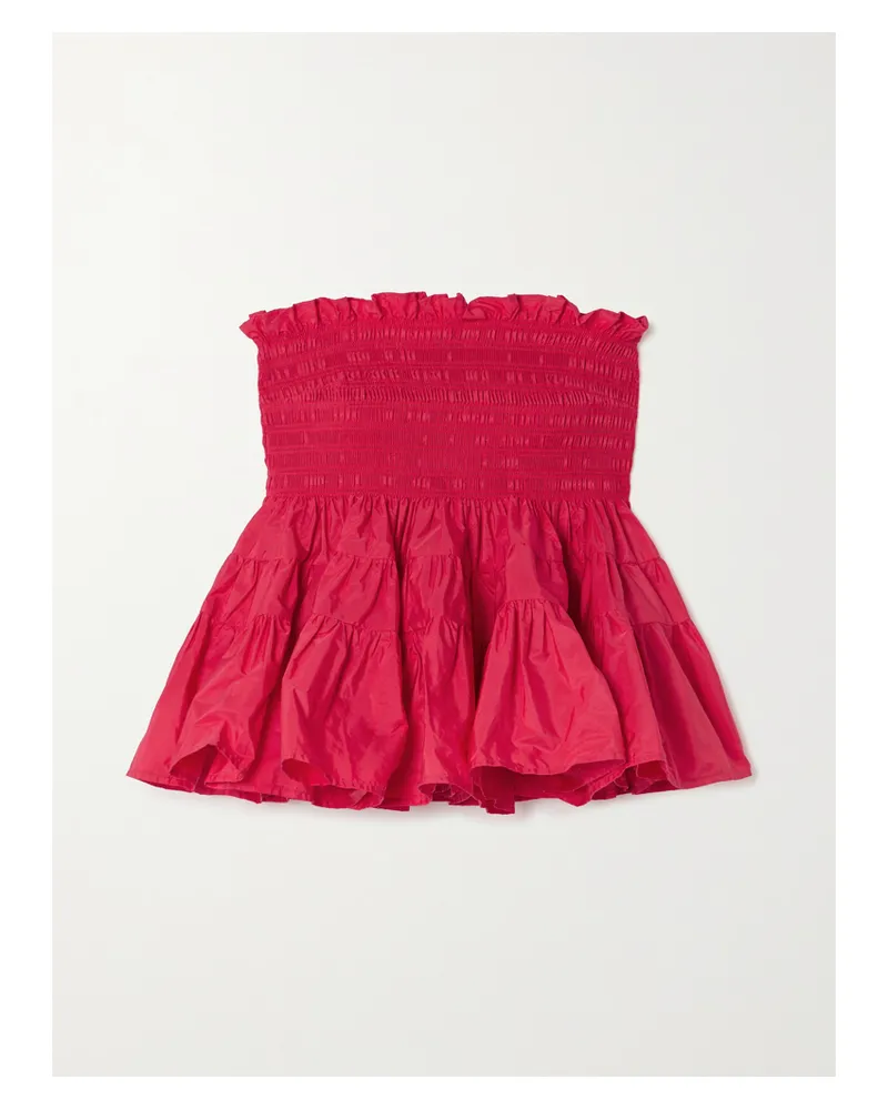 Molly Goddard Mia Trägerloses Oberteil Aus Taft Mit Raffungen - Pink Pink