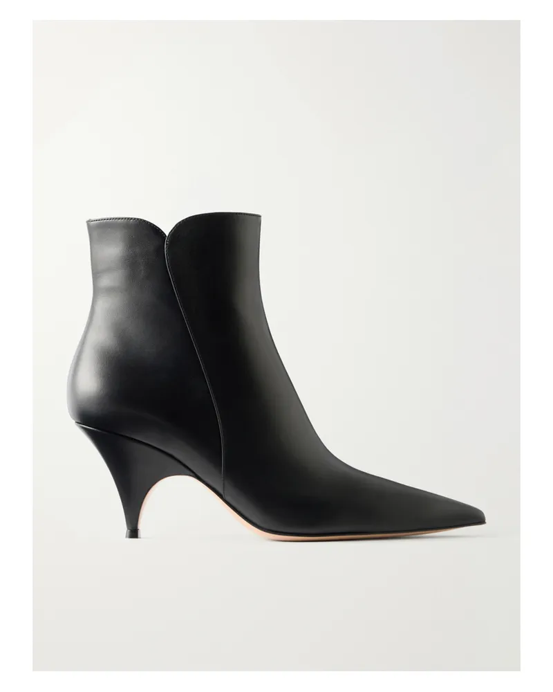 Gianvito Rossi Leather 70 Ankle Boots - Black Black